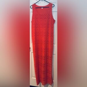 Coral Lace Maxi dress
